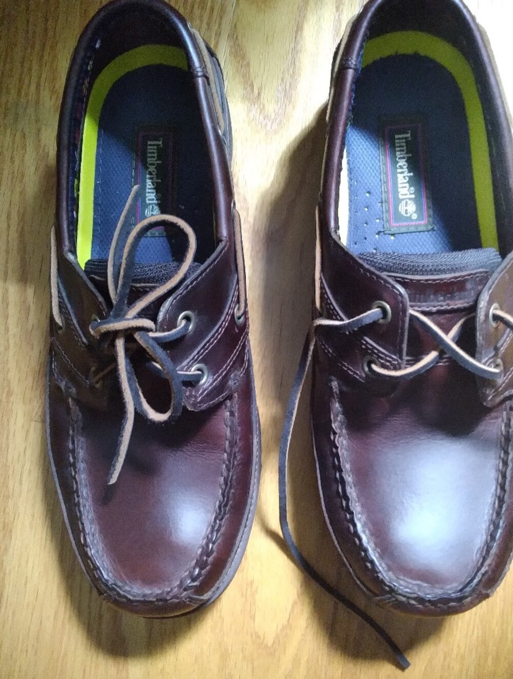 Timberland Men's 9 1/2 Dark Brown Leather Lace-Up Boat Shoes